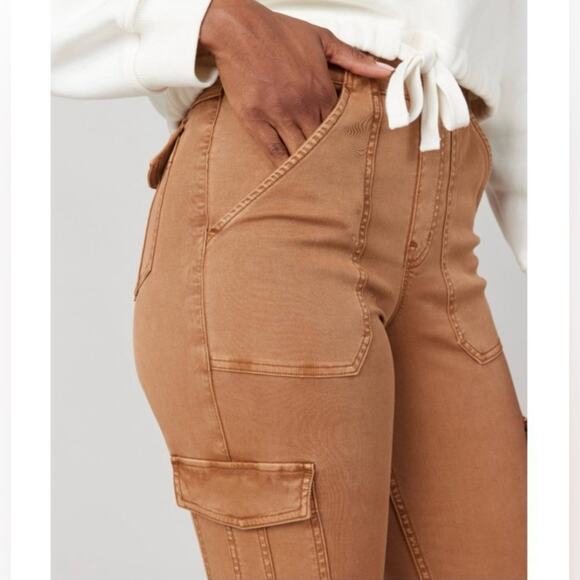 🆕 NWT SPANX Stretch Twill Ankle Cargo Pant Honey Glow Pockets Shapewear Small - Picture 7 of 16